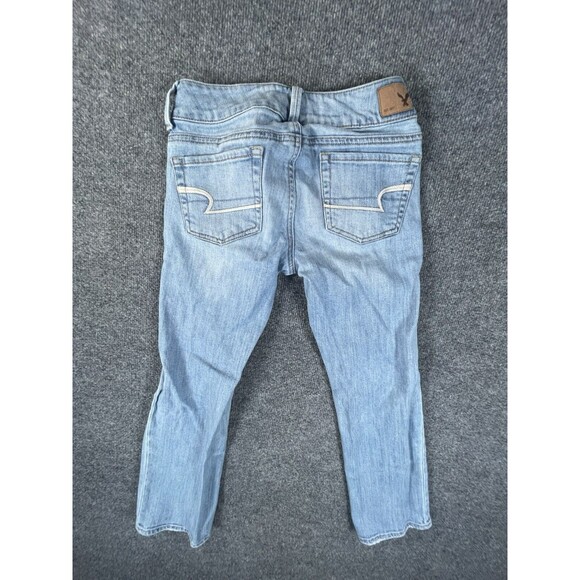 American Eagle Jeans Womens 0 Blue Artist Crop Super Stretch Light Wash Denim - Picture 2 of 8